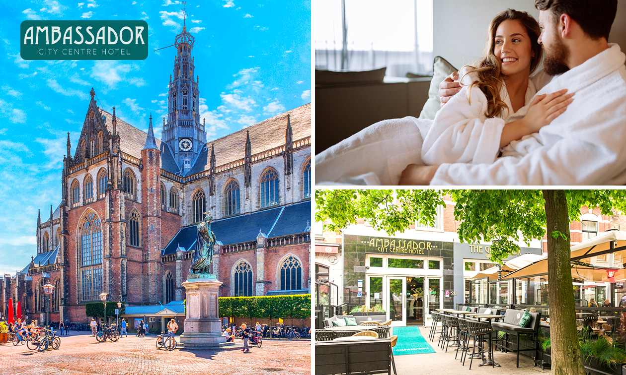 Nuit pour 2 + petit-déjeuner + verre de bienvenue + évtl. dîner 3 services au cœur de Haarlem