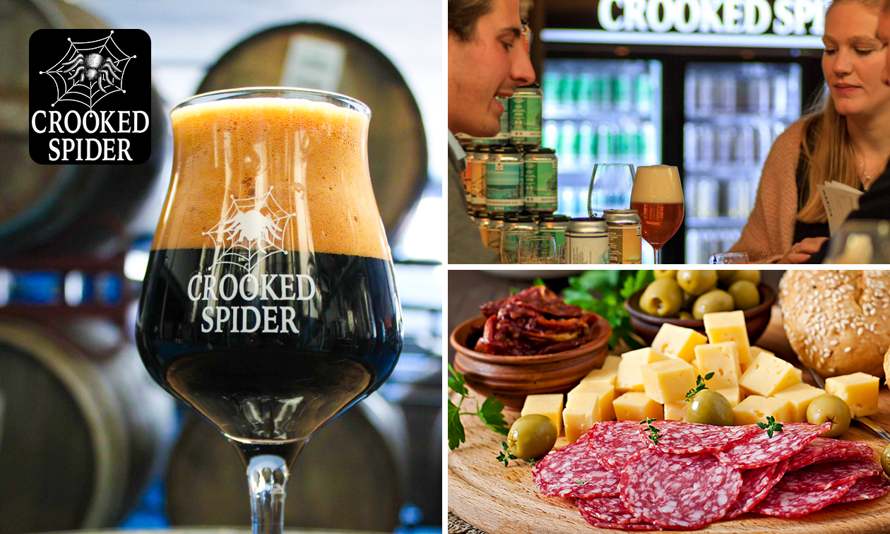 Deluxe platter + 3 proefglazen bier bij Beers & Bites by Crooked Spider