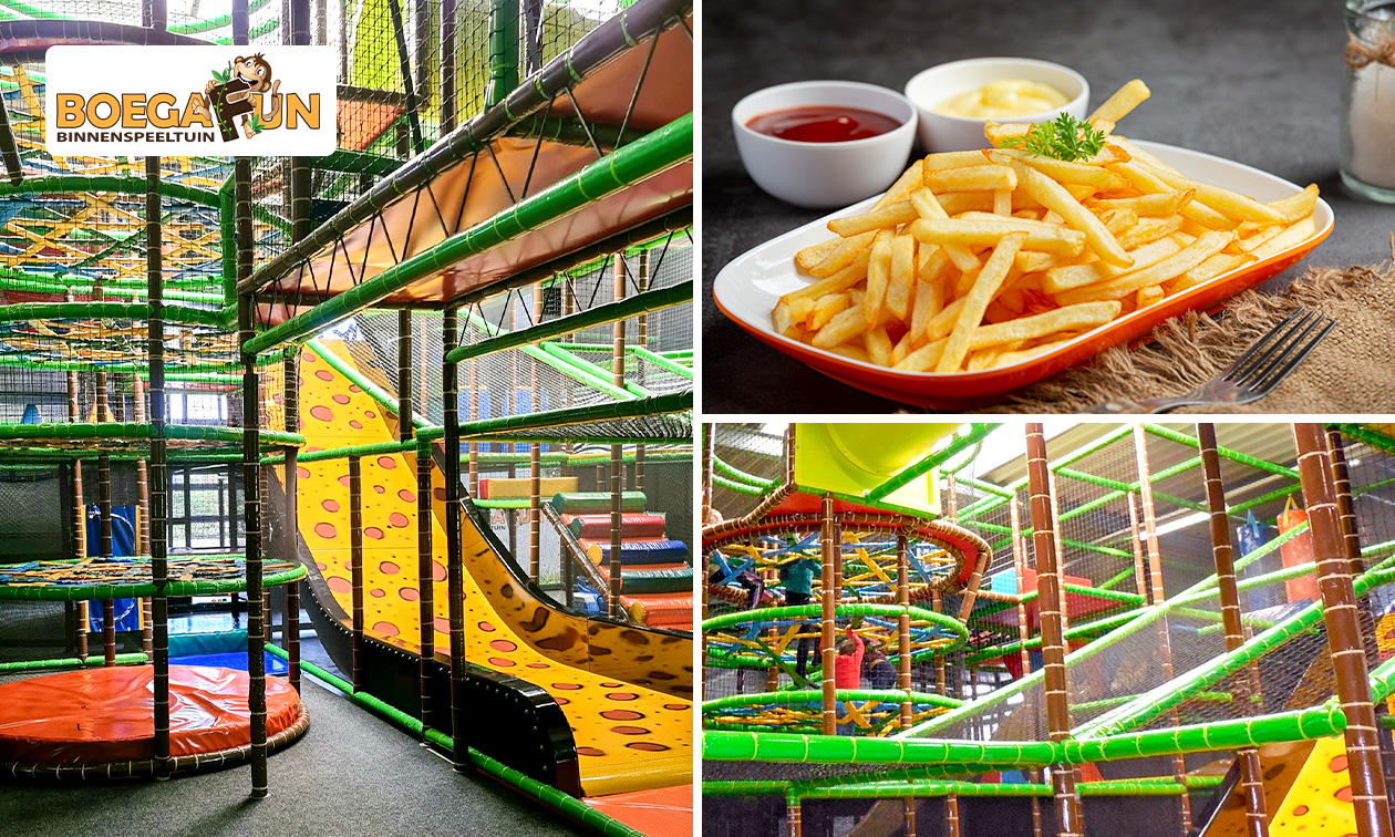 Entree indoorspeeltuin BoegaFun, evt. + friet met saus