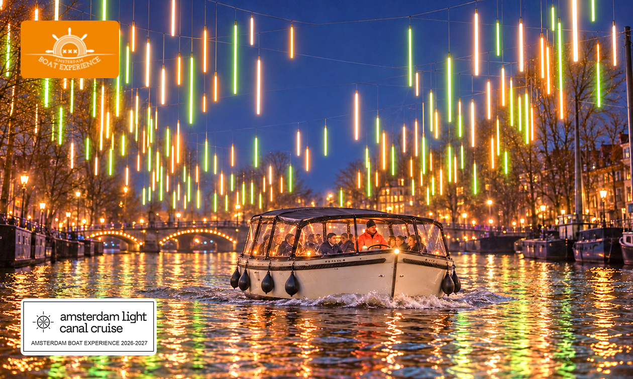 Rondvaart (75 min) tijdens Amsterdam Light Festival + evt. drankjes