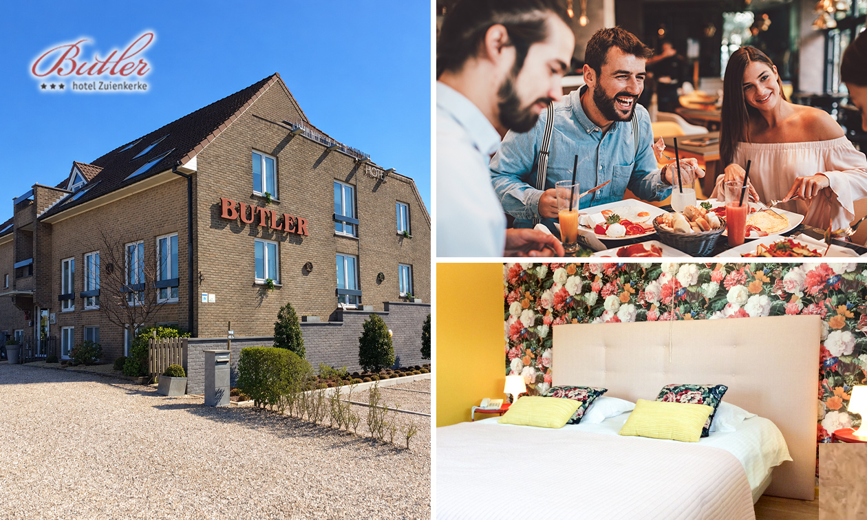 Overnachting voor 2 + ontbijt + late-check out + parkeren + glas cava nabij Brugge