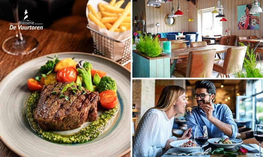 3-gangendiner à la carte bij Brasserie De Vuurtoren