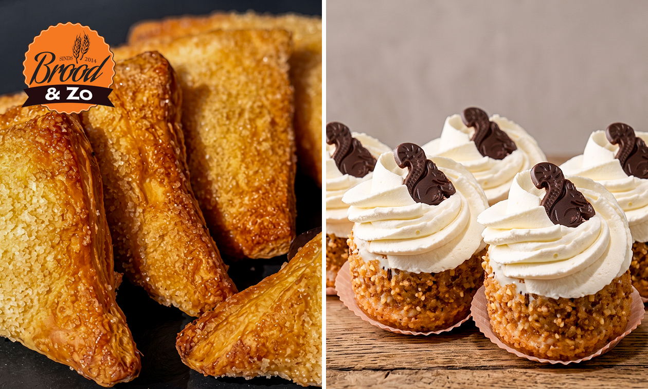 4 appelflappen + 4 nougatinegebakjes voor afhaal bij Brood&Zo