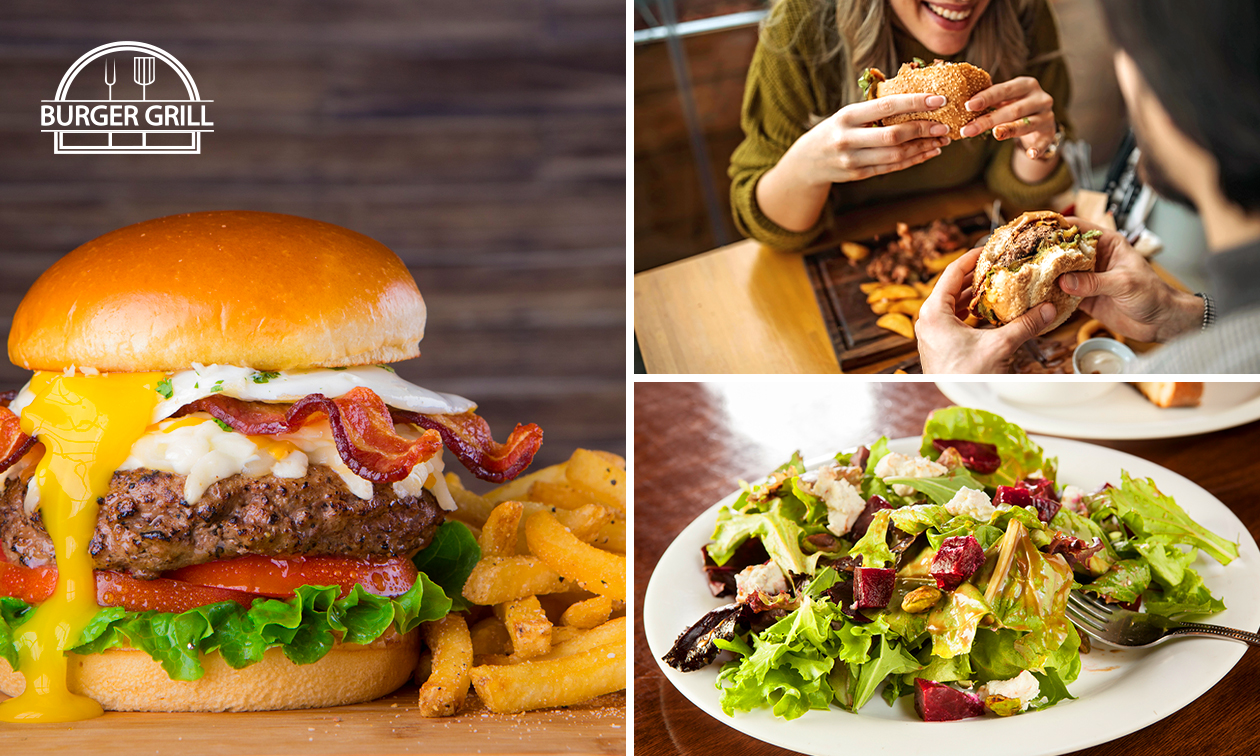 Menu burger + frites + salade à Gembloux