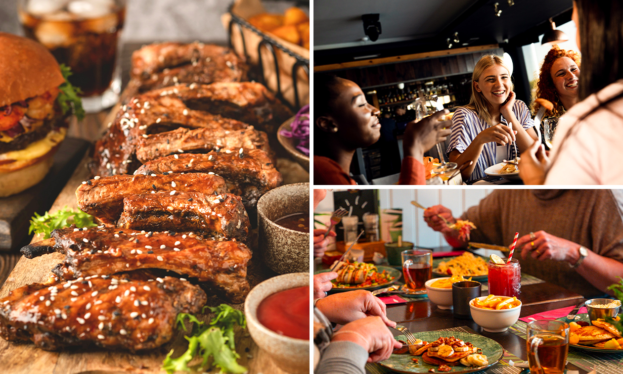 Spareribs + saus + friet + drankje naar keuze bij Restaurant De Vijf
