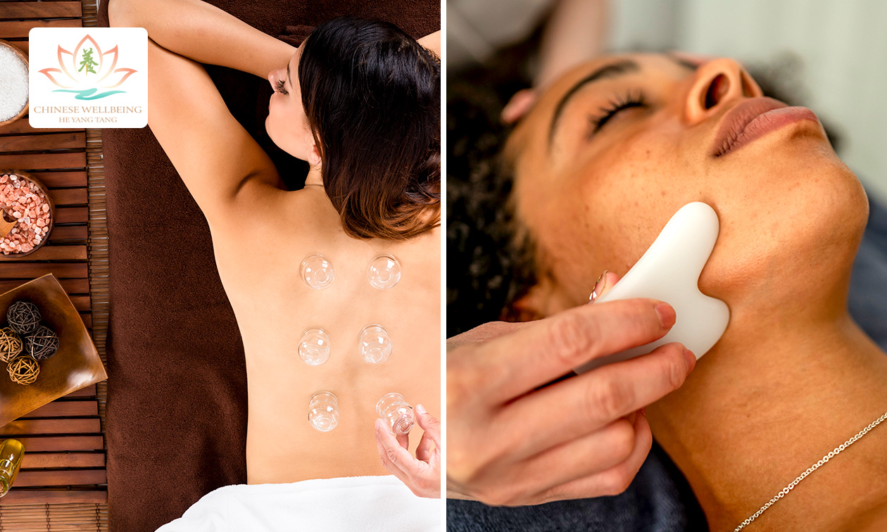 Cupping en/of Gua Sha óf nek- en schouderbehandeling