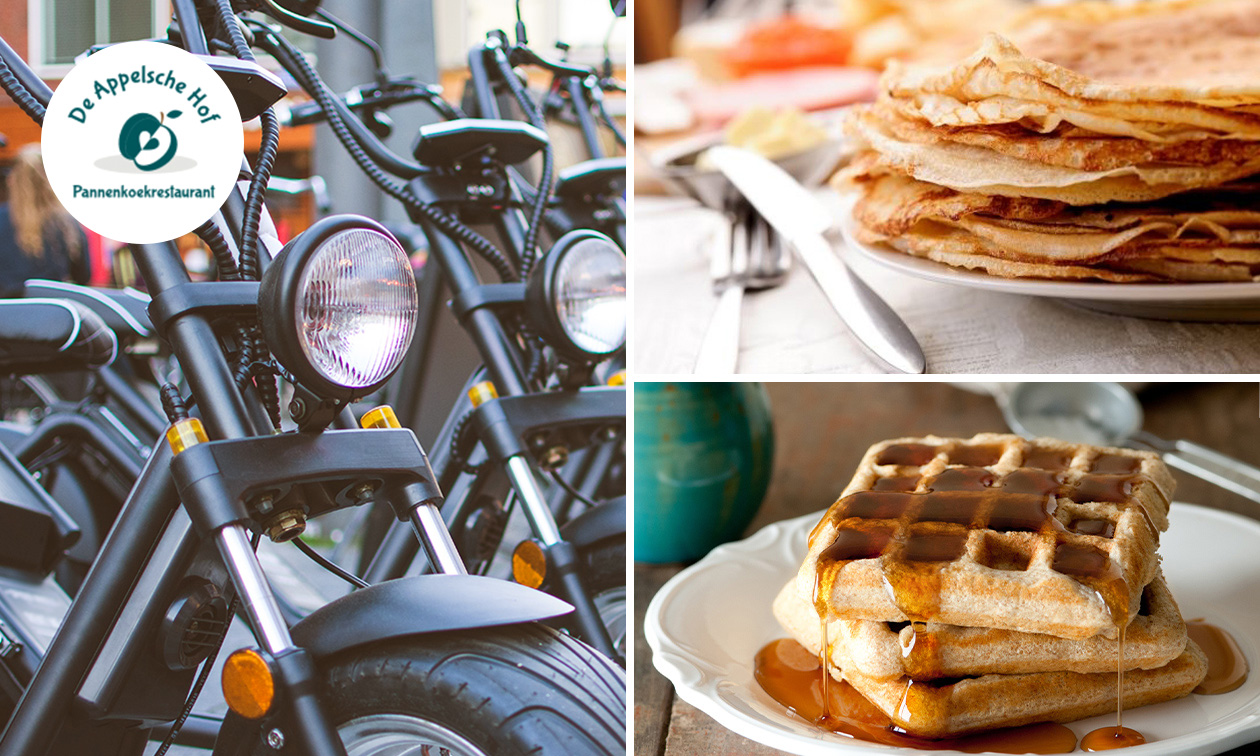 E-chopper (3 uur) + warme drank + naturel pannenkoek bij De Appelsche Hof