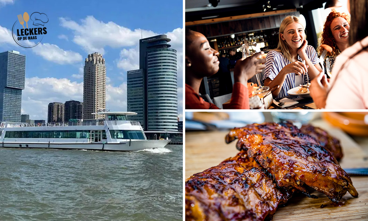 Rondvaart (2 uur) door Rotterdam + onbeperkt spareribs of brunchbuffet bij de Leckers Boot