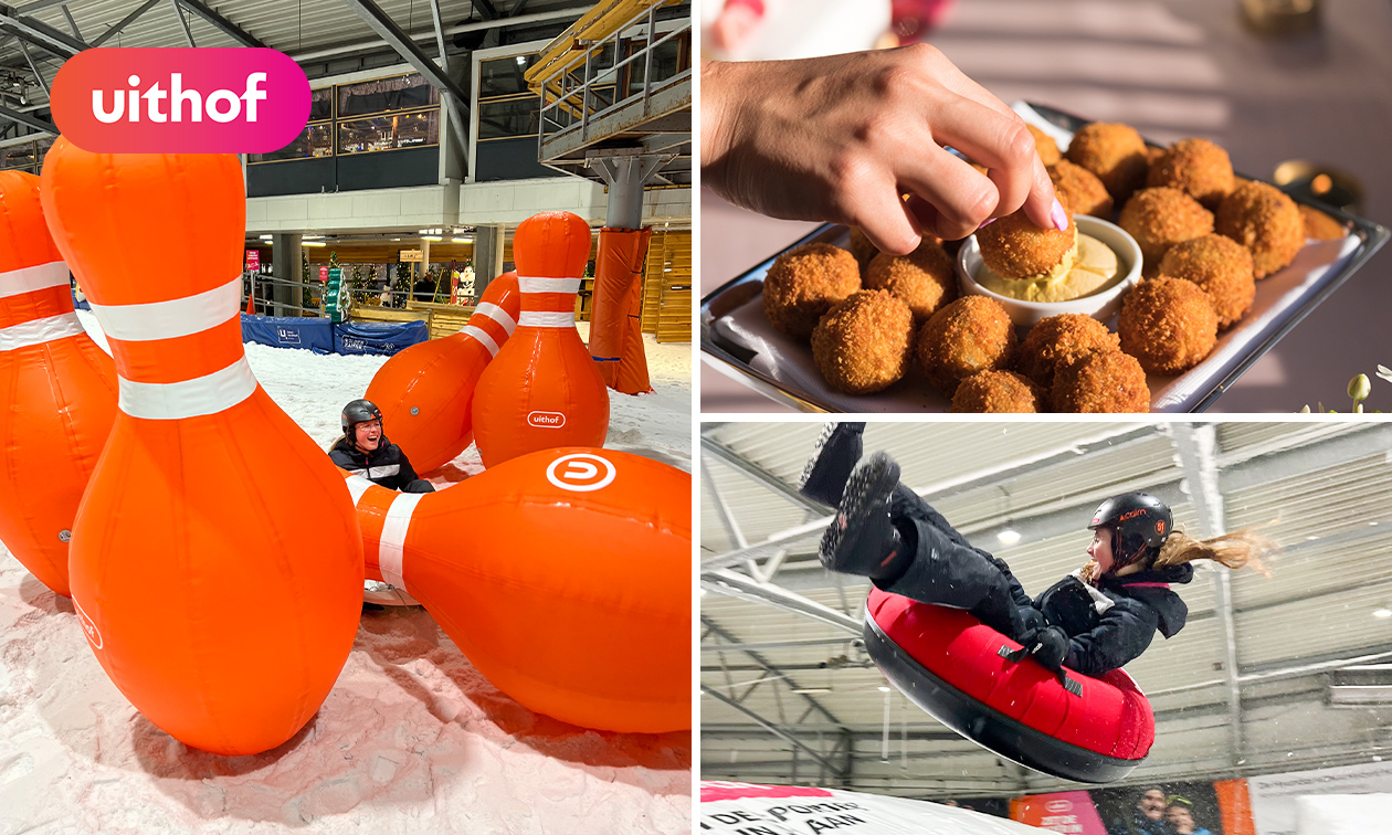 Snowfungames of big air tuben (1 uur) + bitterballen bij De Uithof Den Haag