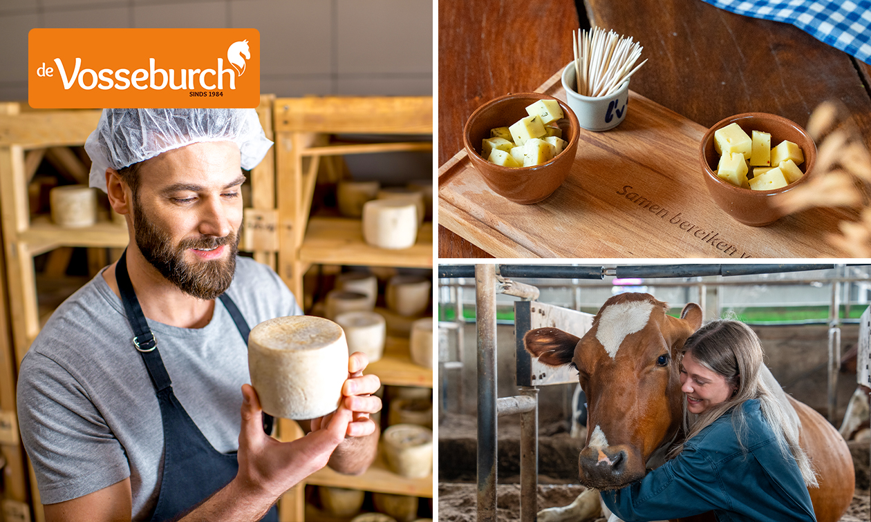 Kaasworkshop (3 uur) of koeknuffelen (2 uur) + rondleiding + kaasproeverij