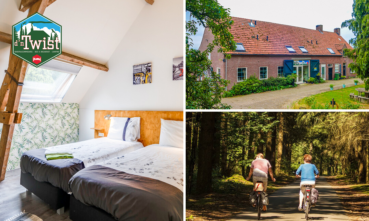 Overnachting(en) voor 1, 2 of 4, groepsaccommodatie (tot 17 pers.) of vakantiehuis (4 tot 8 pers.)