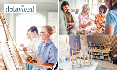 Creatieve individuele workshop intuïtief schilderen met acrylverf op doek + drinken + lekkernij (2,5 uur)
