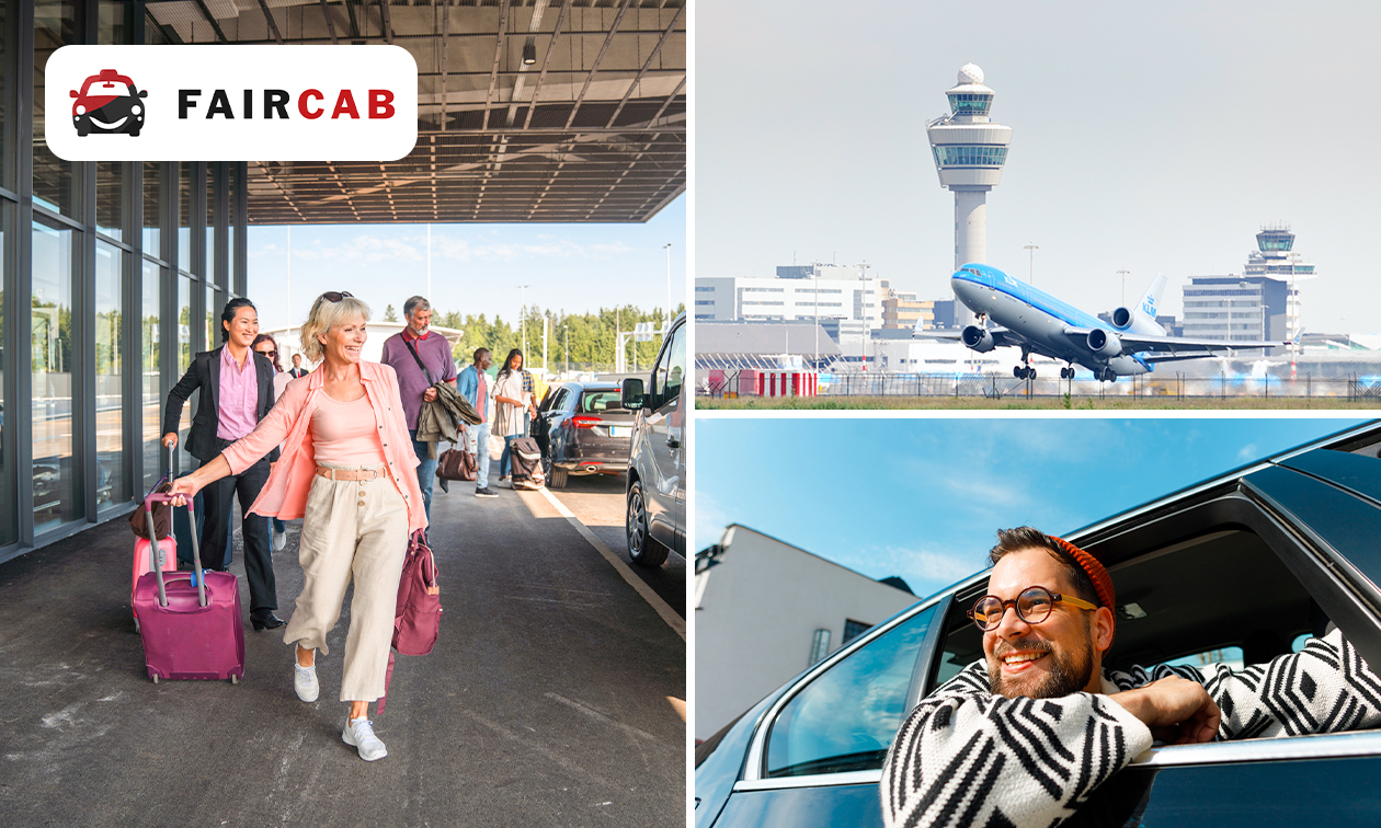 Luchthavenvervoer van of naar Schiphol (1 t/m 4 pers)