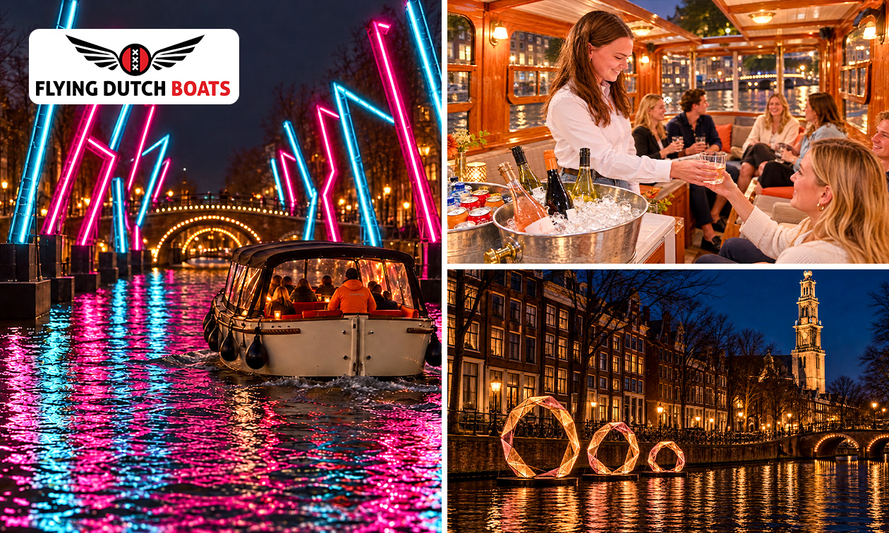 Rondvaart tijdens het Amsterdam Light Festival (75 min) evt. + drankjes Rondvaart tijdens het Amsterdam Light Festival (75 min) evt. + drankjes