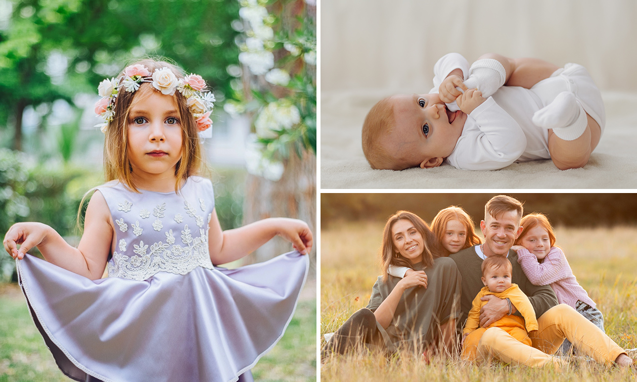 Fotoshoot studio, strand of park (max. 25 personen) + 2 foto's