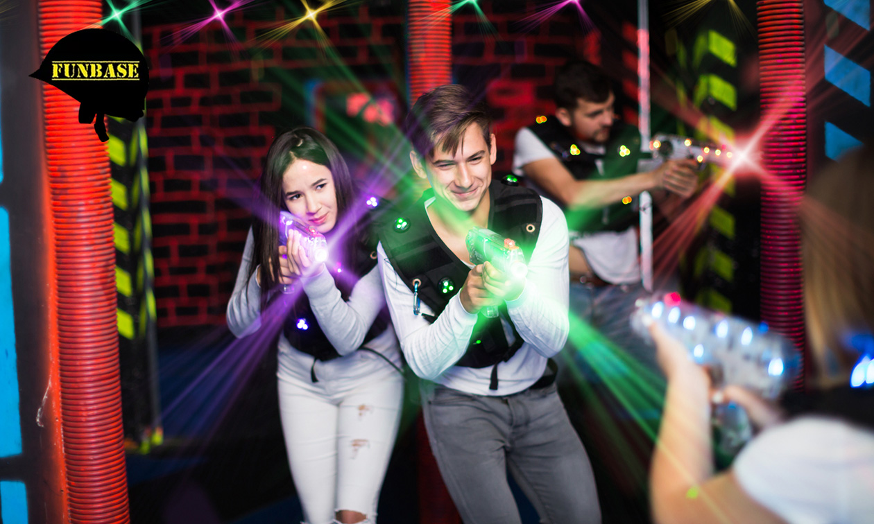 2 heats lasergamen (2x 12 min) bij Funbase