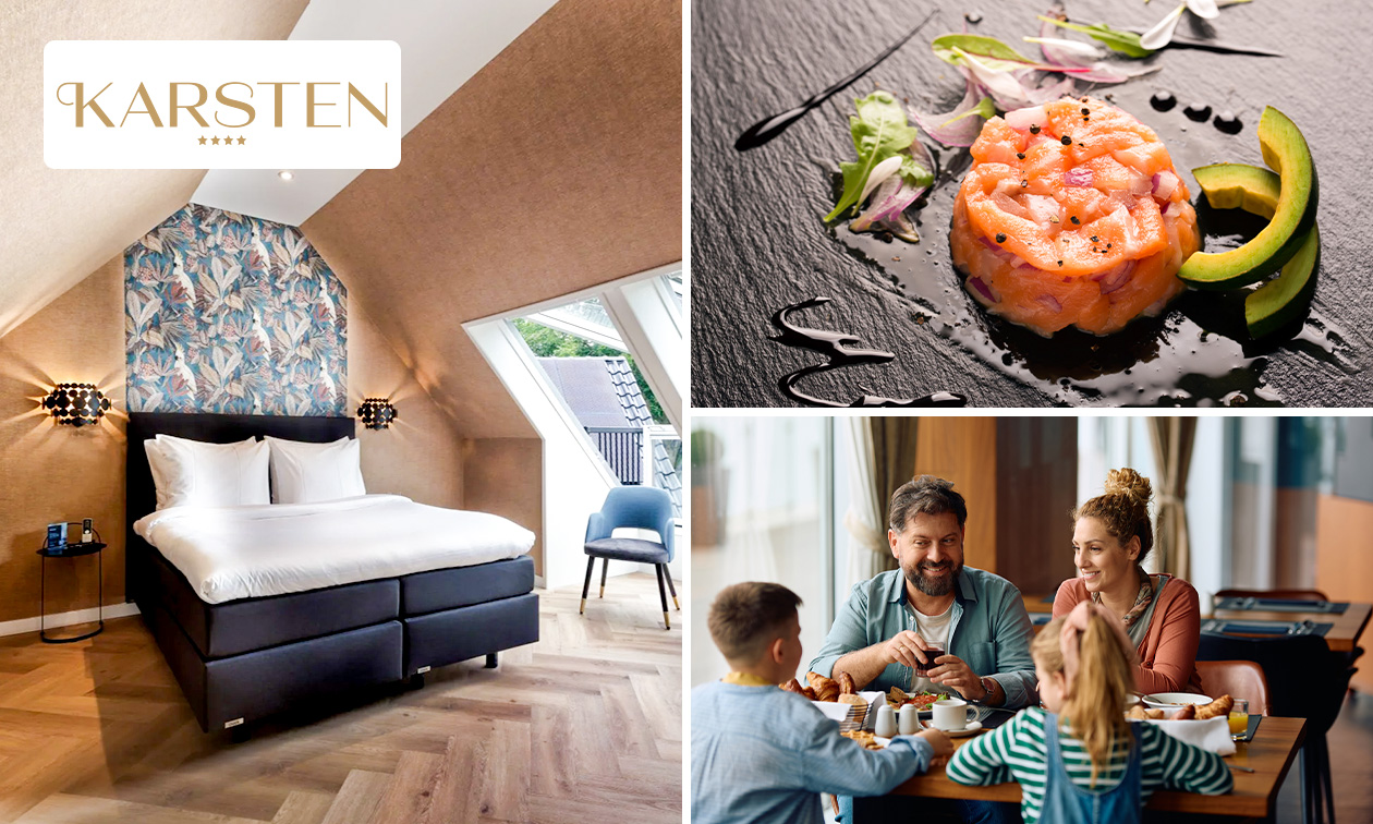 Nuit pour 2 + petit-déjeuner + dîner en 3 services + bitterballen et verre de mousseux