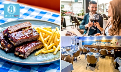 Menu en 2 services au choix ou ribs à volonté + dessert chez Greek 'n Ribs