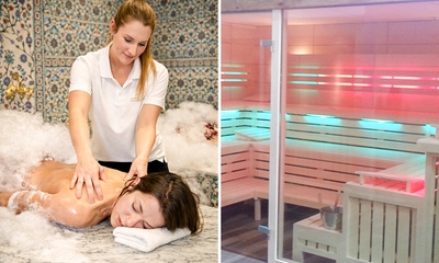 Toegang tot de sauna en de hamam, inclusief lichaamspeeling en massage