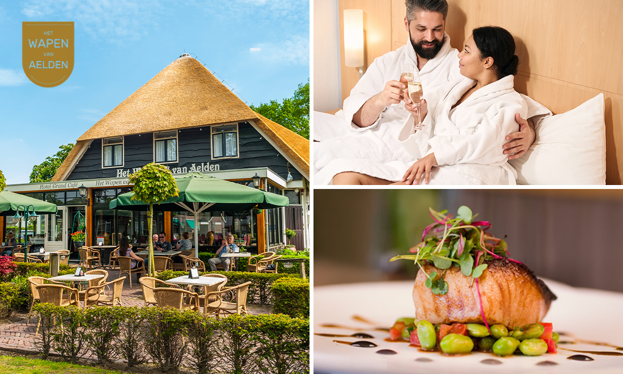 Overnachting voor 2 + welkomstdrankje + 3-gangendiner + ontbijt + late check-out