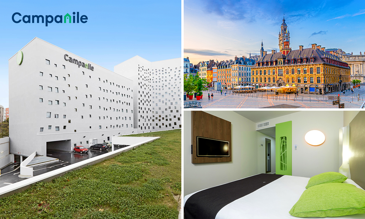 Nuit pour 2 + petit-déjeuner + verre de bienvenue + évtl. dîner en 3 services à Lille