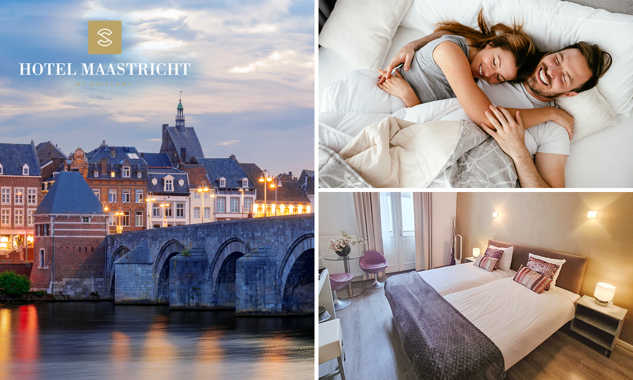 Nuit pour 2, 3 ou 4 + petit-déjeuner + évtl. bouteille de cava au cœur de Maastricht
