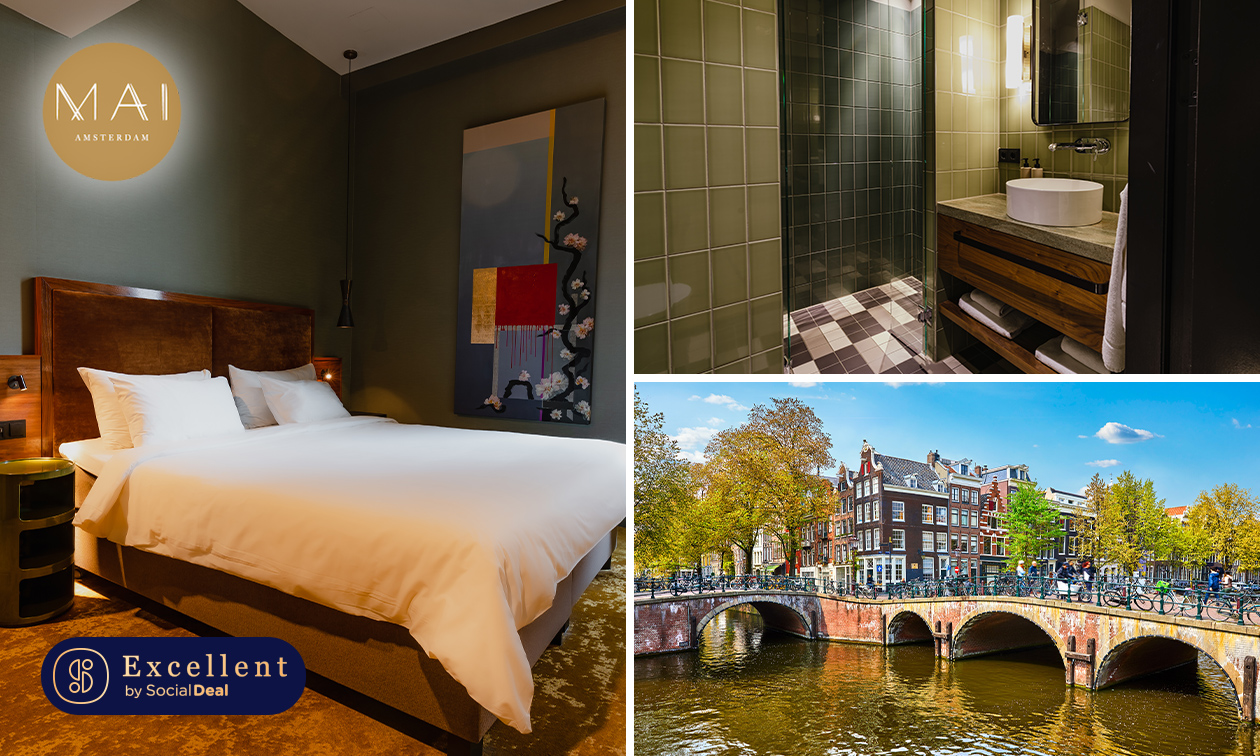 Overnachting voor 2 + ontbijt in hartje Amsterdam