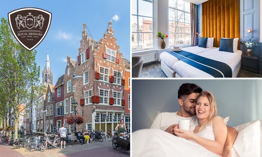 Nuit pour 2 + petit-déjeuner + évtl. vue sur les canaux dans le centre de Delft