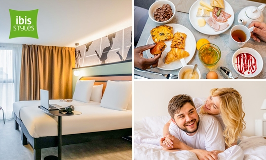 Overnachting voor 2 + ontbijt + late check-out aan de rand van Parijs