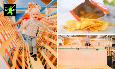 Trampolinespringen (2 uur) of 10-beurtenkaart (à 1,5 uur) + chips