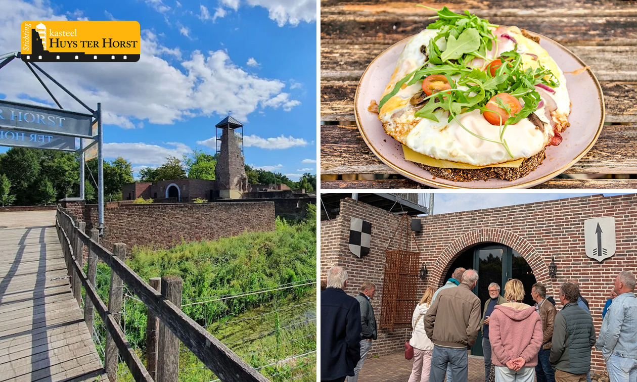 Rondleiding door kasteel (1,5 uur) + koffie of thee met gebak + 12-uurtje