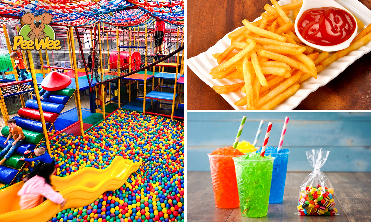 Eintritt + Slush Puppy + Süßigkeitentüte oder Kinderparty im Kinderspieldorf Pee Wee