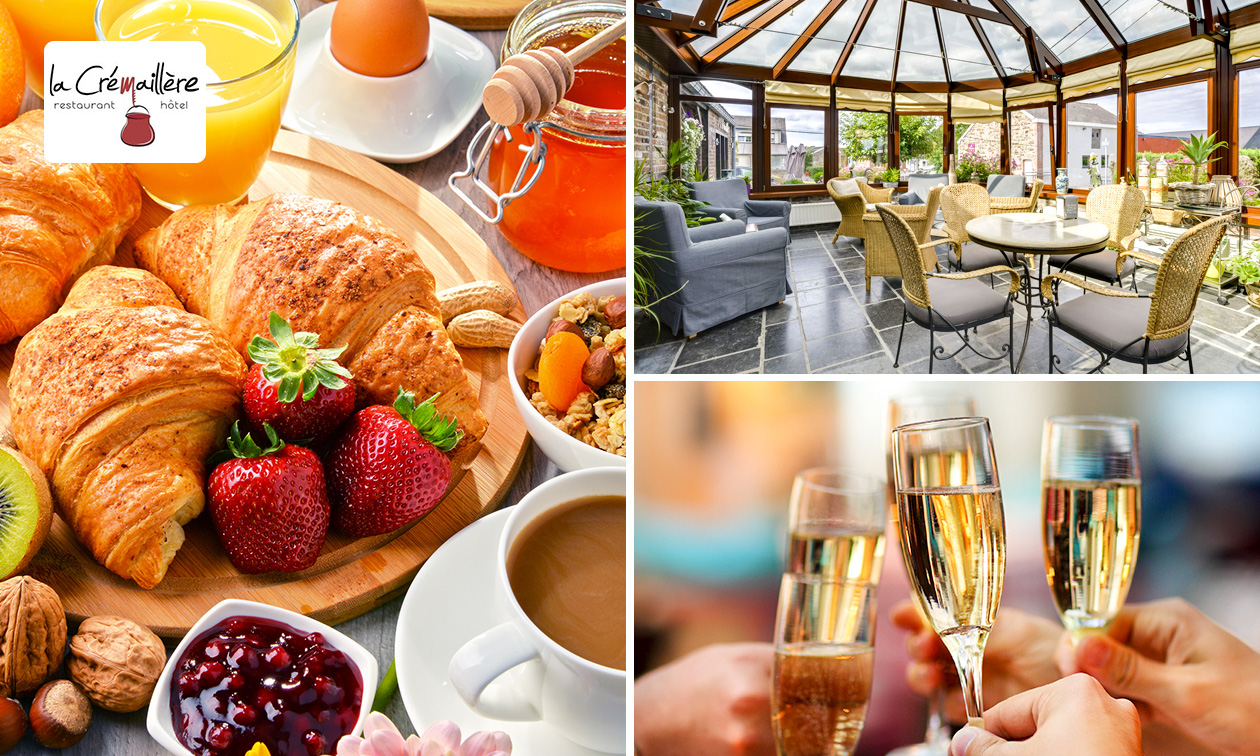 Buffet petit-déjeuner + évtl. verre de mousseux au cœur des Ardennes