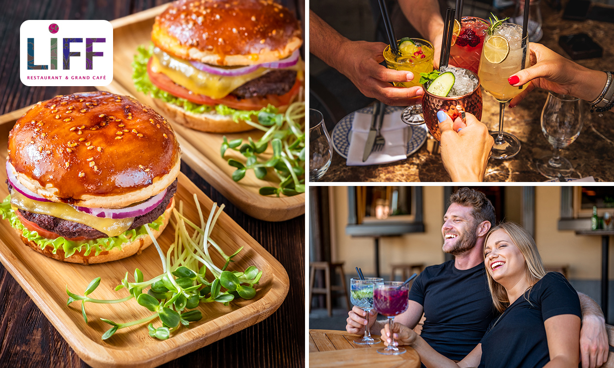 Burger + cocktail of gin tonic bij Liff in hartje Assen Burger + cocktail of gin tonic bij Liff in hartje Assen