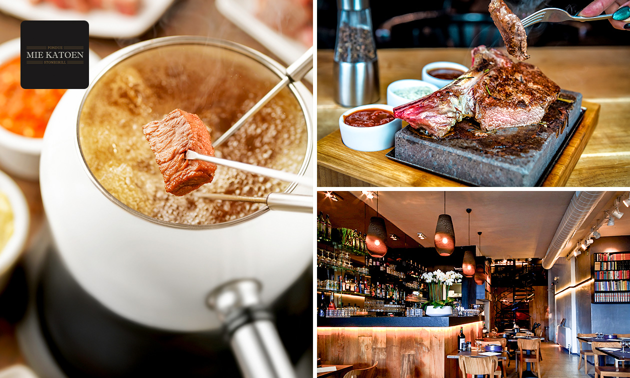 All-You-Can-Eat steengrill of fondue + dessert bij Mie Katoen in hartje Antwerpen