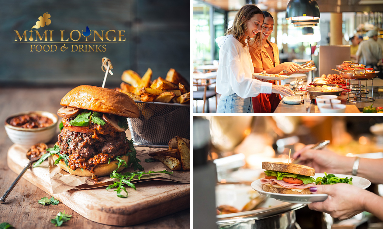 Ontbijt- of lunchbuffet + onbeperkt koffie en thee of taco, burger of wrap + drankje