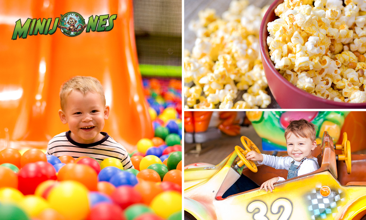 Entrée enfant (2 à 12 ans) + collation au choix chez Mini-Jones à La Louvière ou à Andenne
