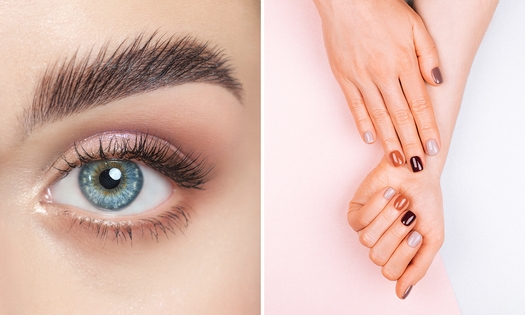 Wimper- of wenkbrauwbehandeling naar keuze of acrylnagels