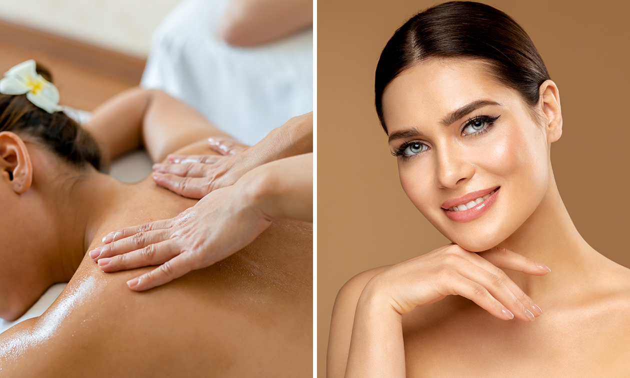 Rug-, nek- en schoudermassage (30 min) of luxe gezichtsbehandeling (75 min)