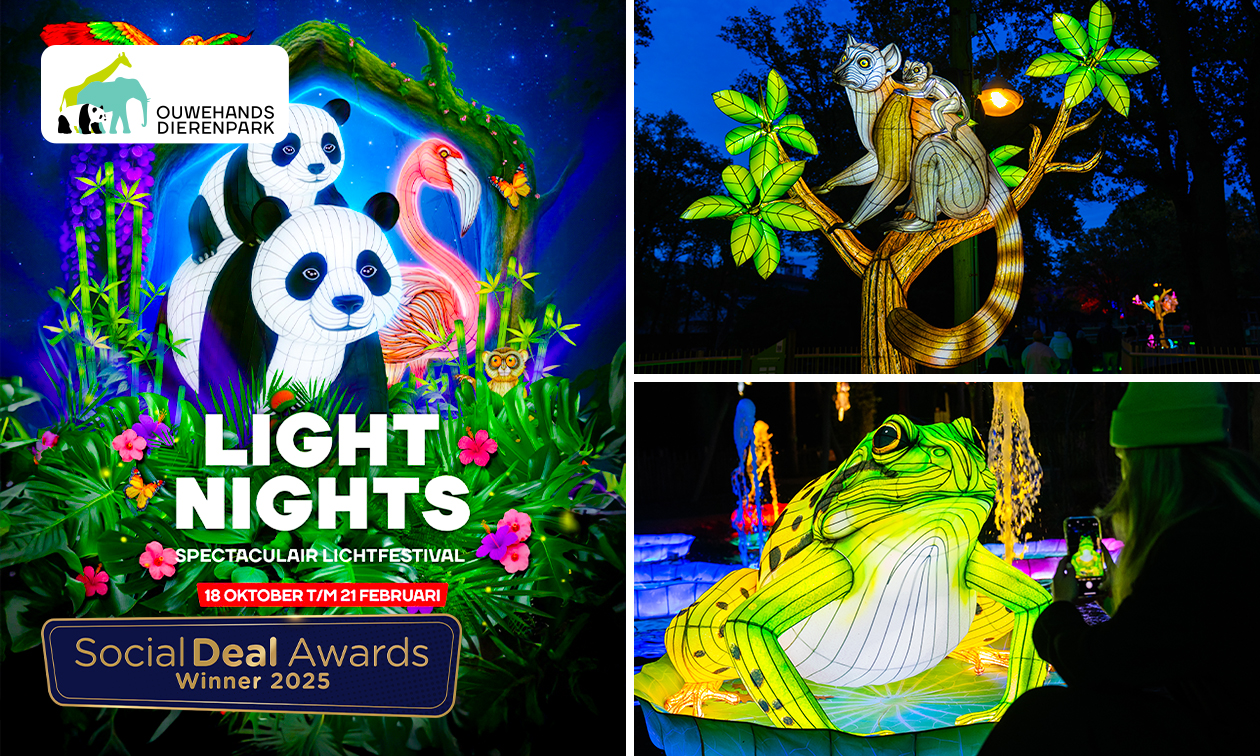 Entree Light Nights of entree dierenpark + Light Nights (1 pers.) bij Ouwehands Dierenpark