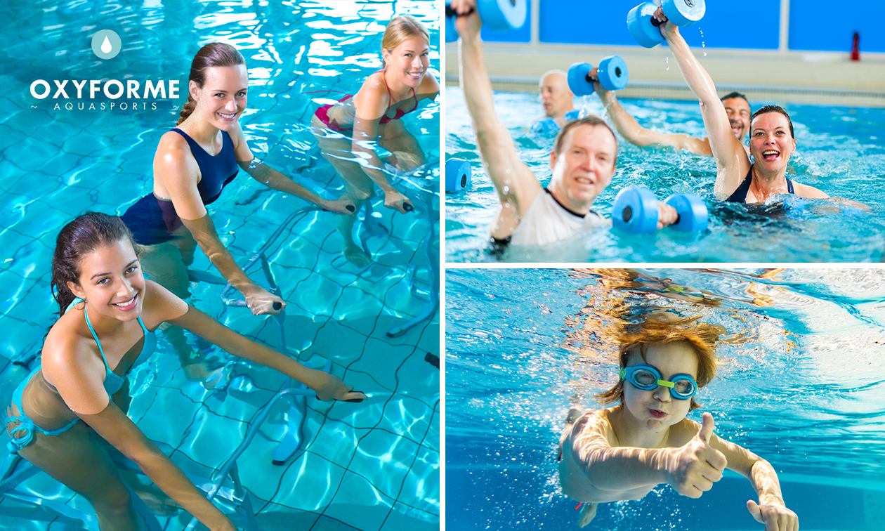 Séance découverte d'aquabike ou d'aquagym adultes ou cours de natation enfant près de Lille