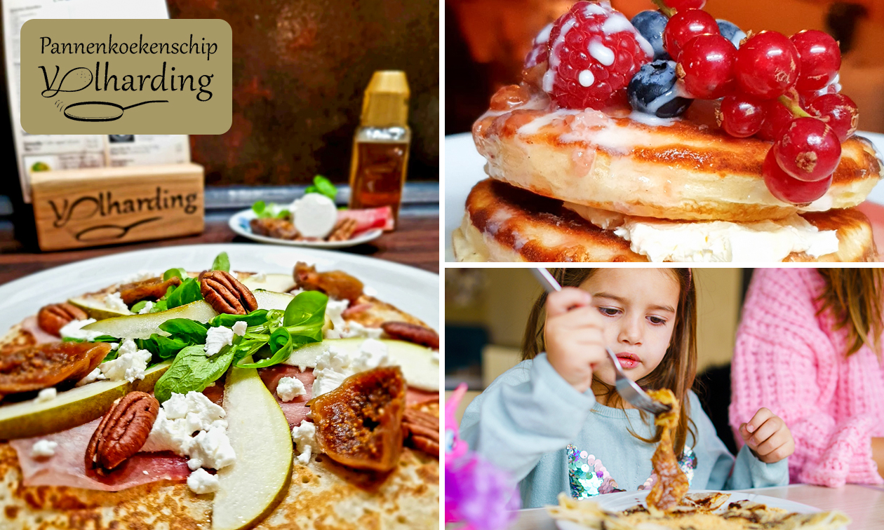 2-gangen pannenkoekdiner bij Pannenkoekenschip Volharding