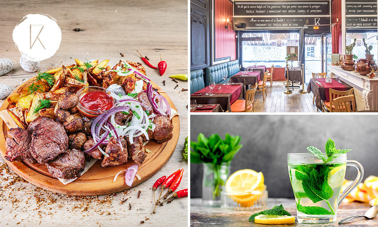 Menu en 2 ou 3 services au choix + thé à la menthe au cœur de Lille