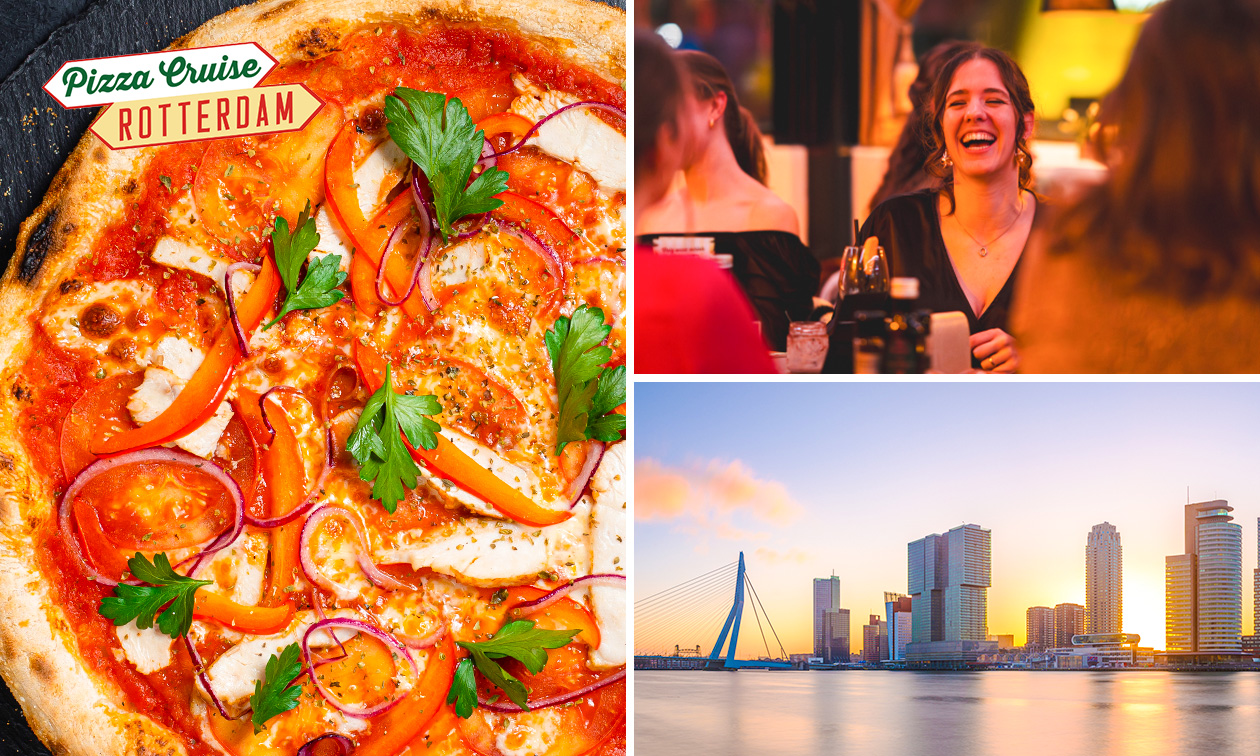 All-You-Can-Eat pizza + rondvaart (2 uur) bij Pizza Cruise Rotterdam