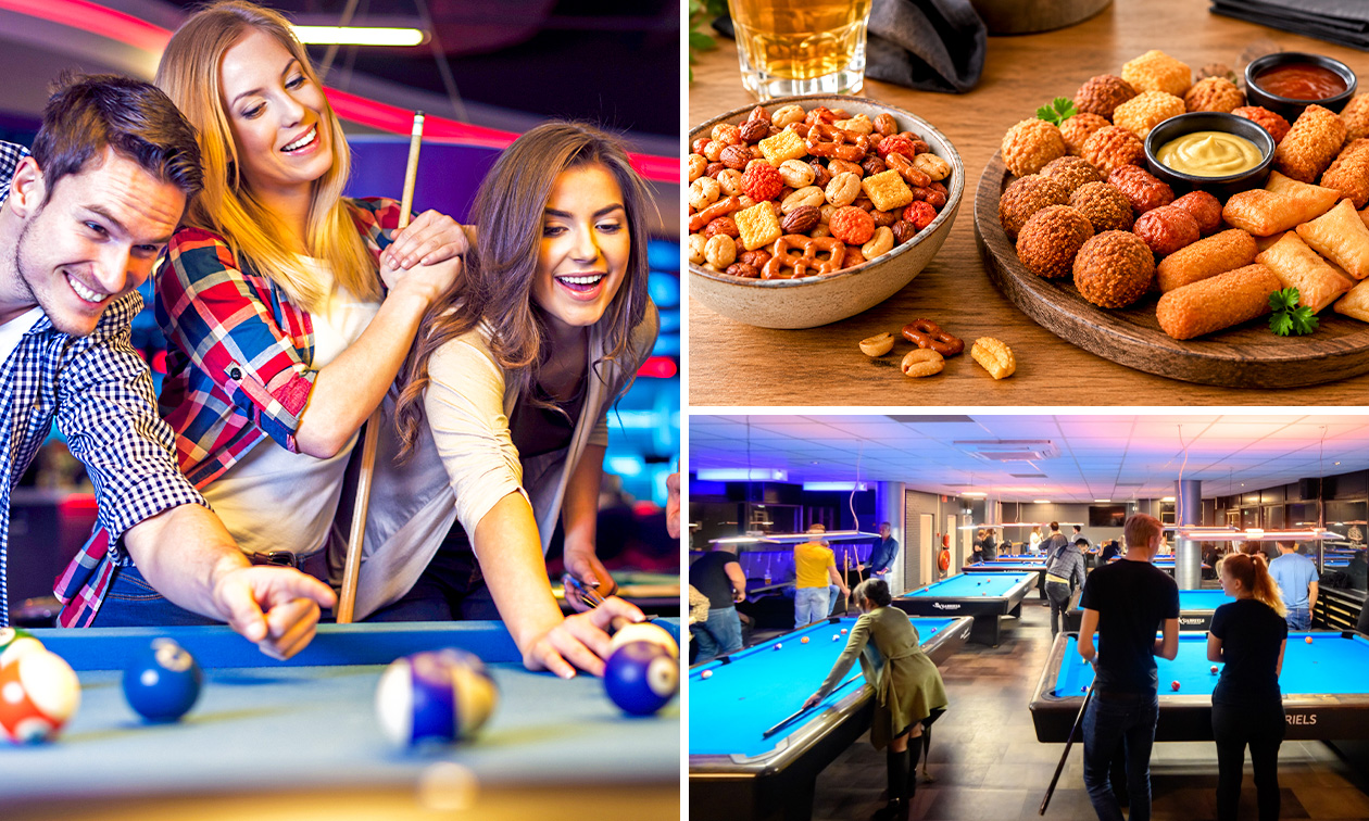 1 uur poolen + borrelmix bij Poolcafé The Bridge 1 uur poolen + borrelmix bij Poolcafé The Bridge