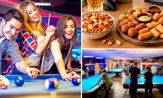 1 uur poolen + borrelmix bij Poolcafé The Bridge