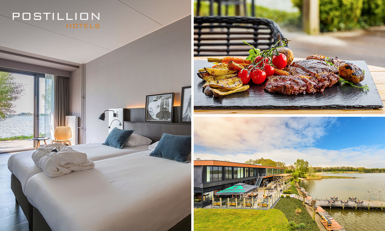 Nuit pour 2 + petit-déjeuner + dîner 3 services ou entrée à la journée au spa au lac Veluwemeer