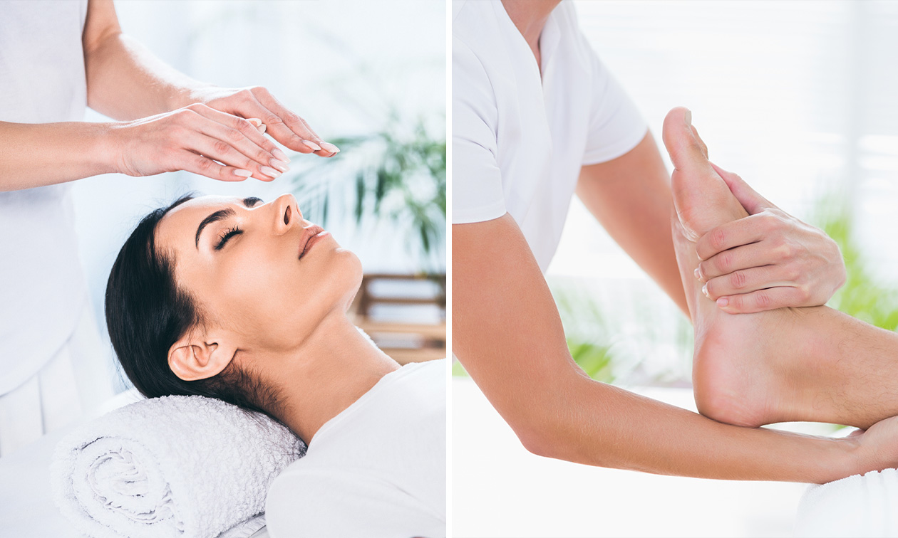 Reikibehandeling + voetmassage (60 min) + evt.combinatieproefles yoga, klanksessie en meditatie