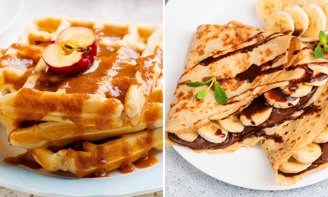 1 of 2 crêpe(s) of wafel(s) + evt. drankje naar keuze in hartje Tilburg