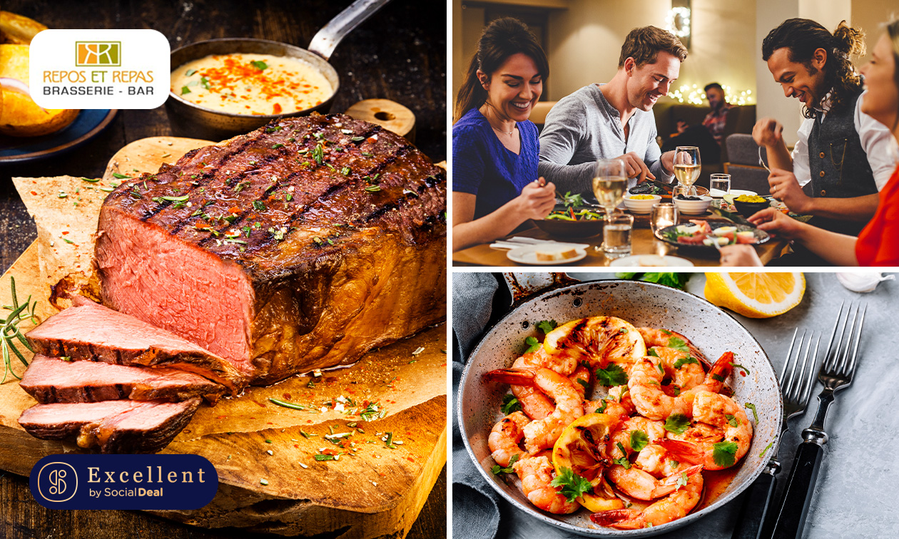 Luxe 3- of 4-gangen keuzelunch of -diner bij Repos et Repas